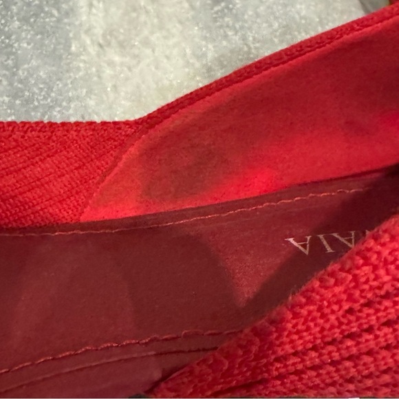 Vivaia Melia Pointed-Toe D'Orsay Flats Ballet Red Knit Slip On Shoes Size 40 - Picture 7 of 11